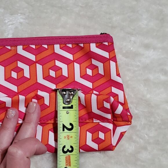 Jonathan Adler for Clinique Pink and Orange Geometric Cosmetic Bag - Picture 6 of 7